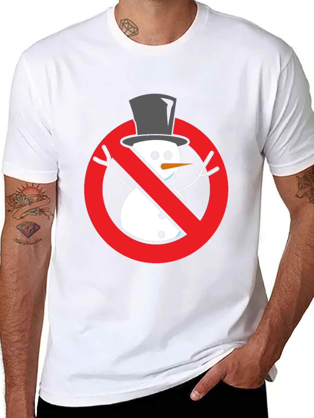 Anti-Snowman Graphic Tee - Novelty Holiday Humor Shirt