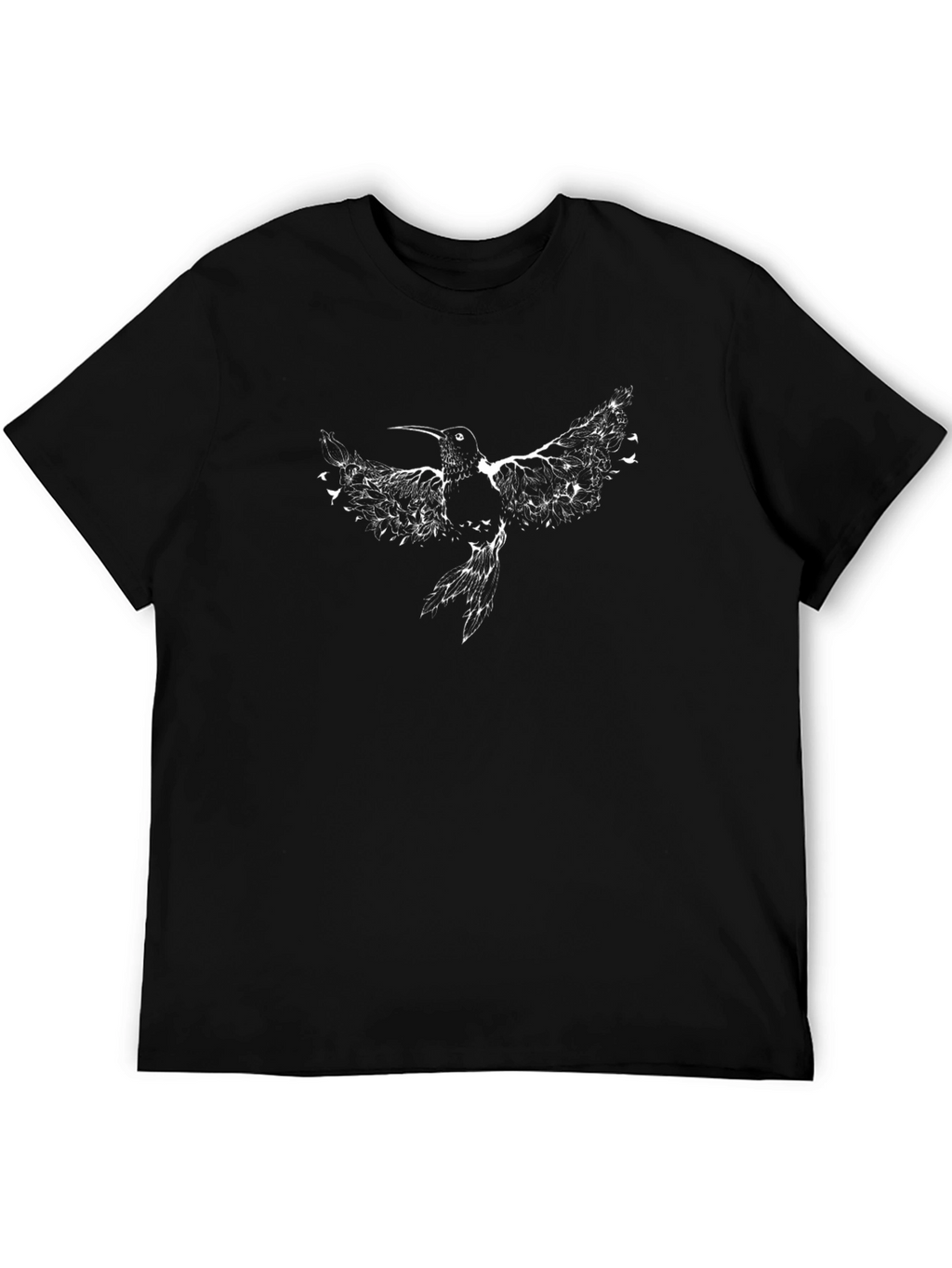 Hummingbird Graphic Print Black T-Shirt