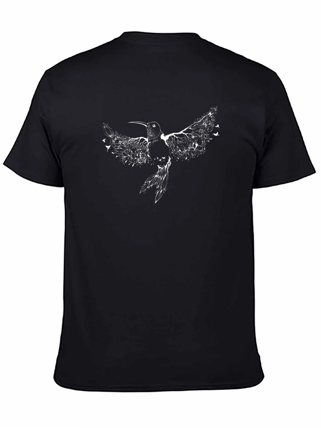 Hummingbird Graphic Print Black T-Shirt