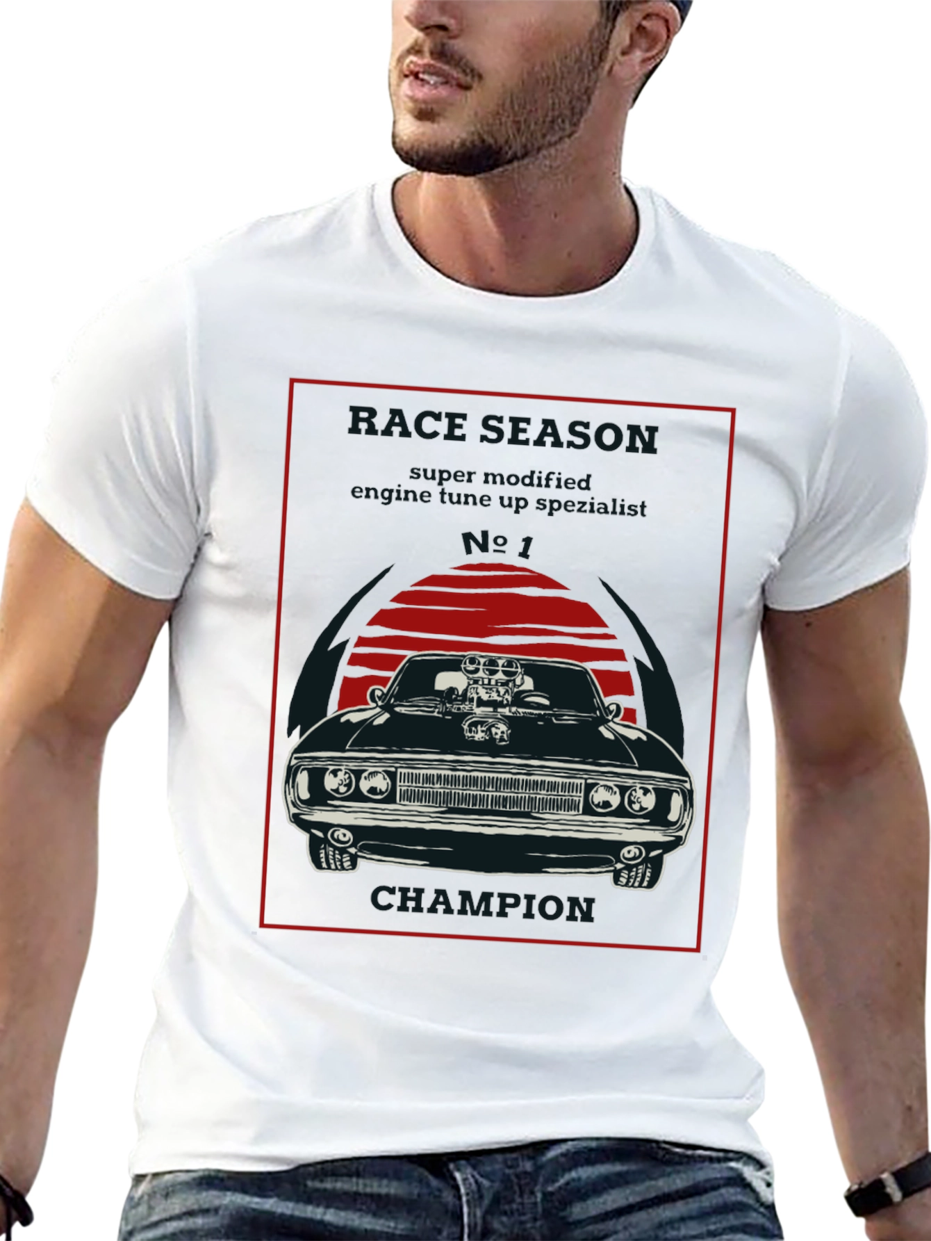 Muscle Car Champion Graphic Tee - Black
