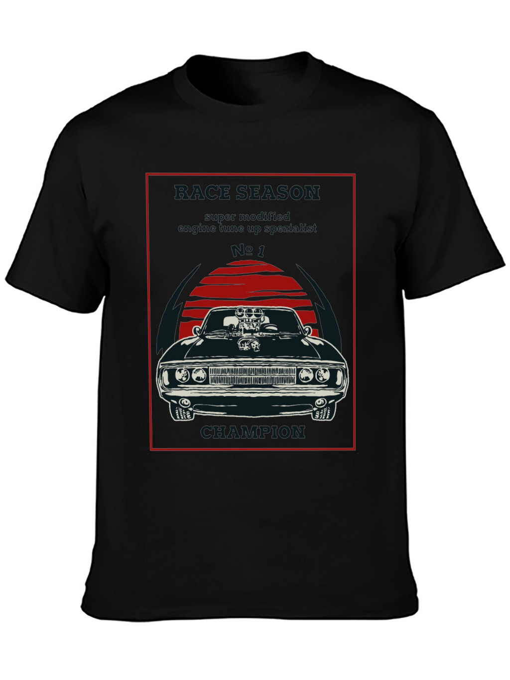 Muscle Car Champion Graphic Tee - Black