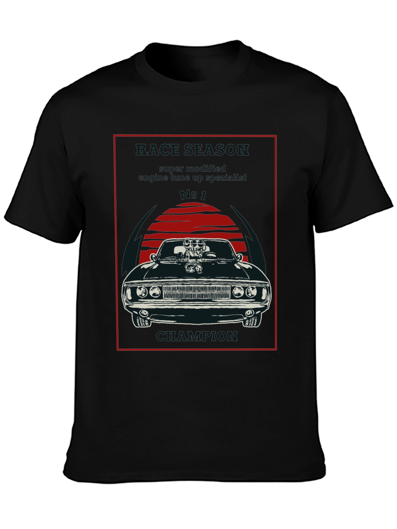 Muscle Car Champion Graphic Tee - Black
