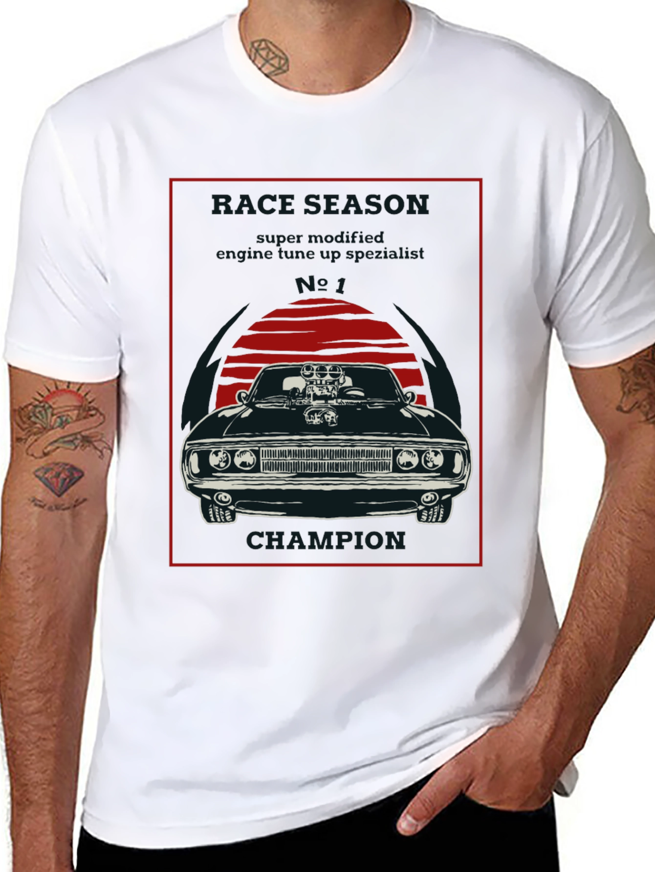 Muscle Car Champion Graphic Tee - Black