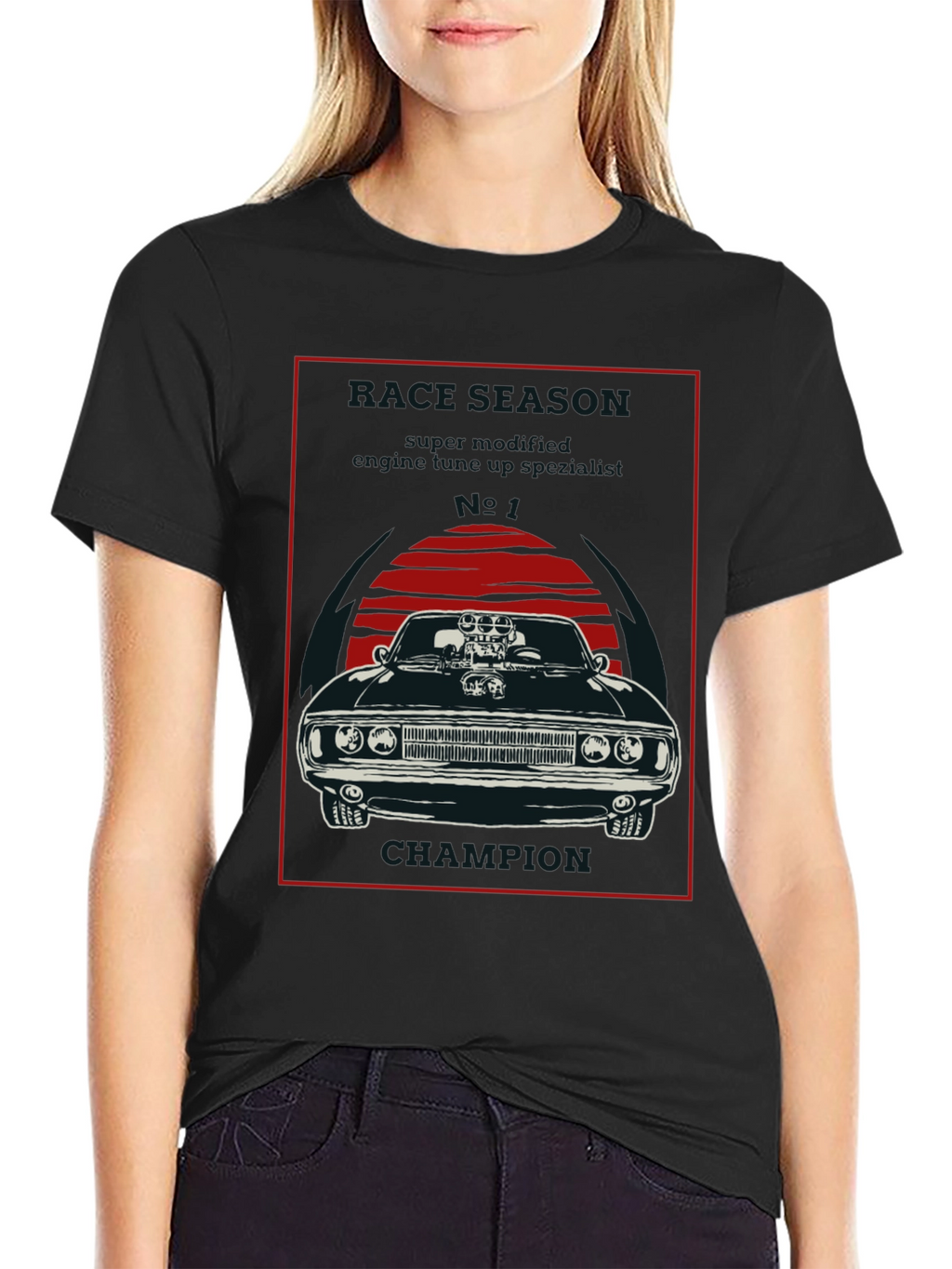 Muscle Car Champion Graphic Tee - Black