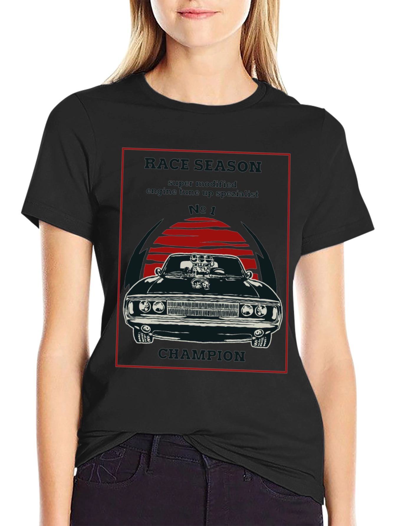 Muscle Car Champion Graphic Tee - Black
