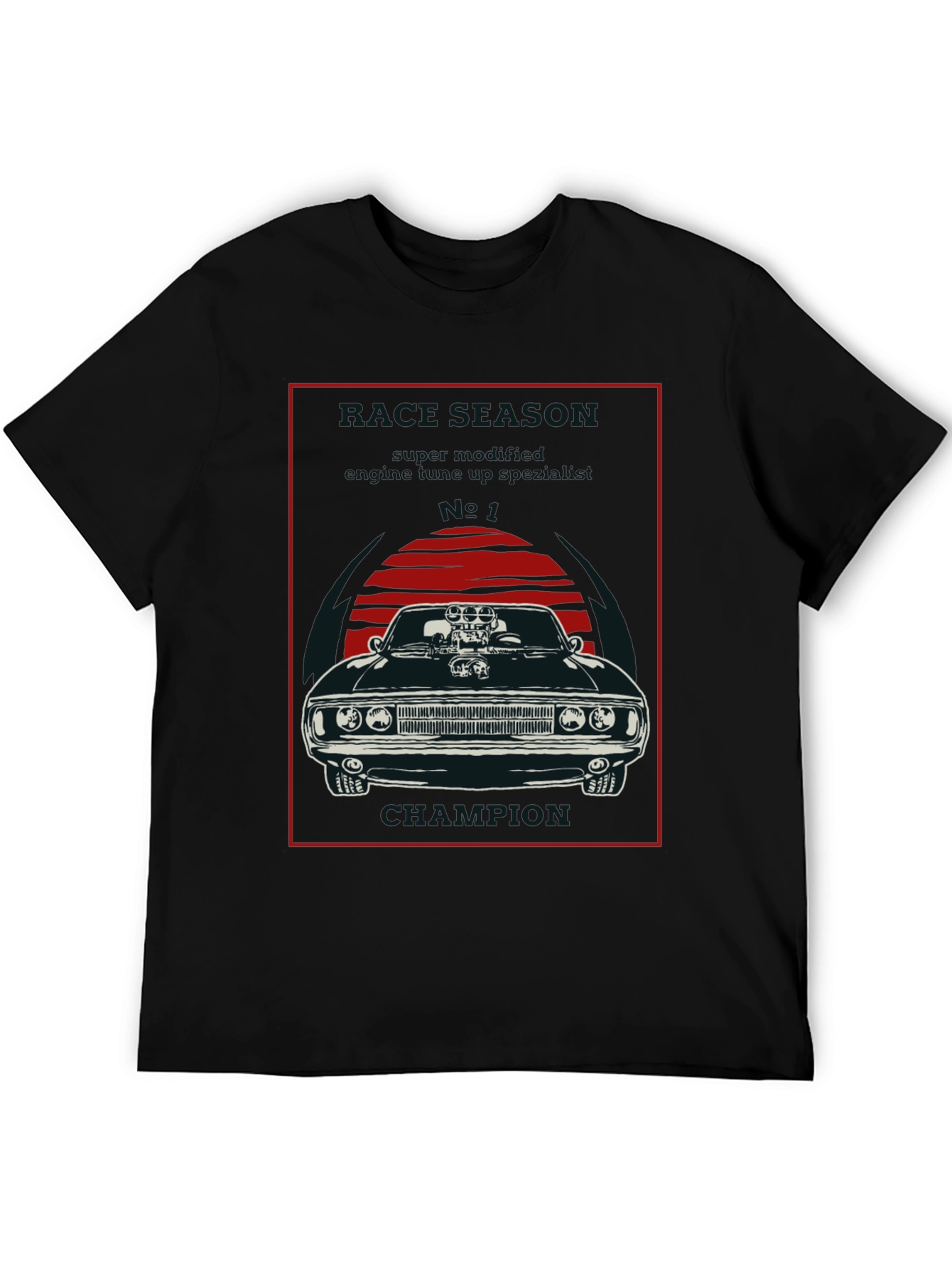 Muscle Car Champion Graphic Tee - Black