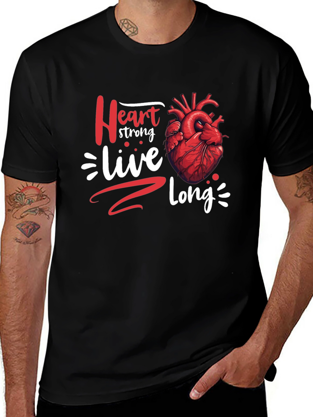 Heart Strong Live Long Graphic T-Shirt
