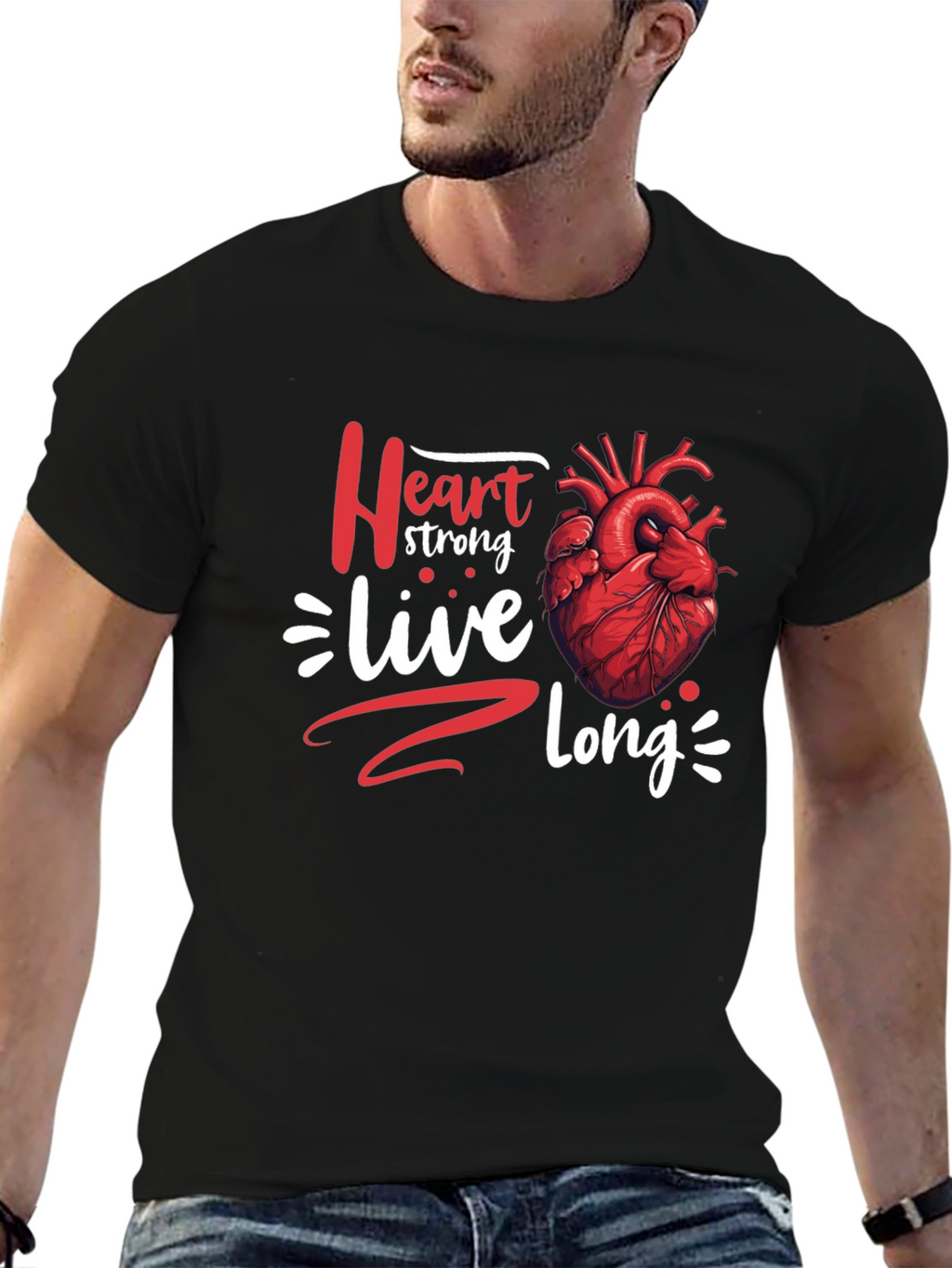 Heart Strong Live Long Graphic T-Shirt