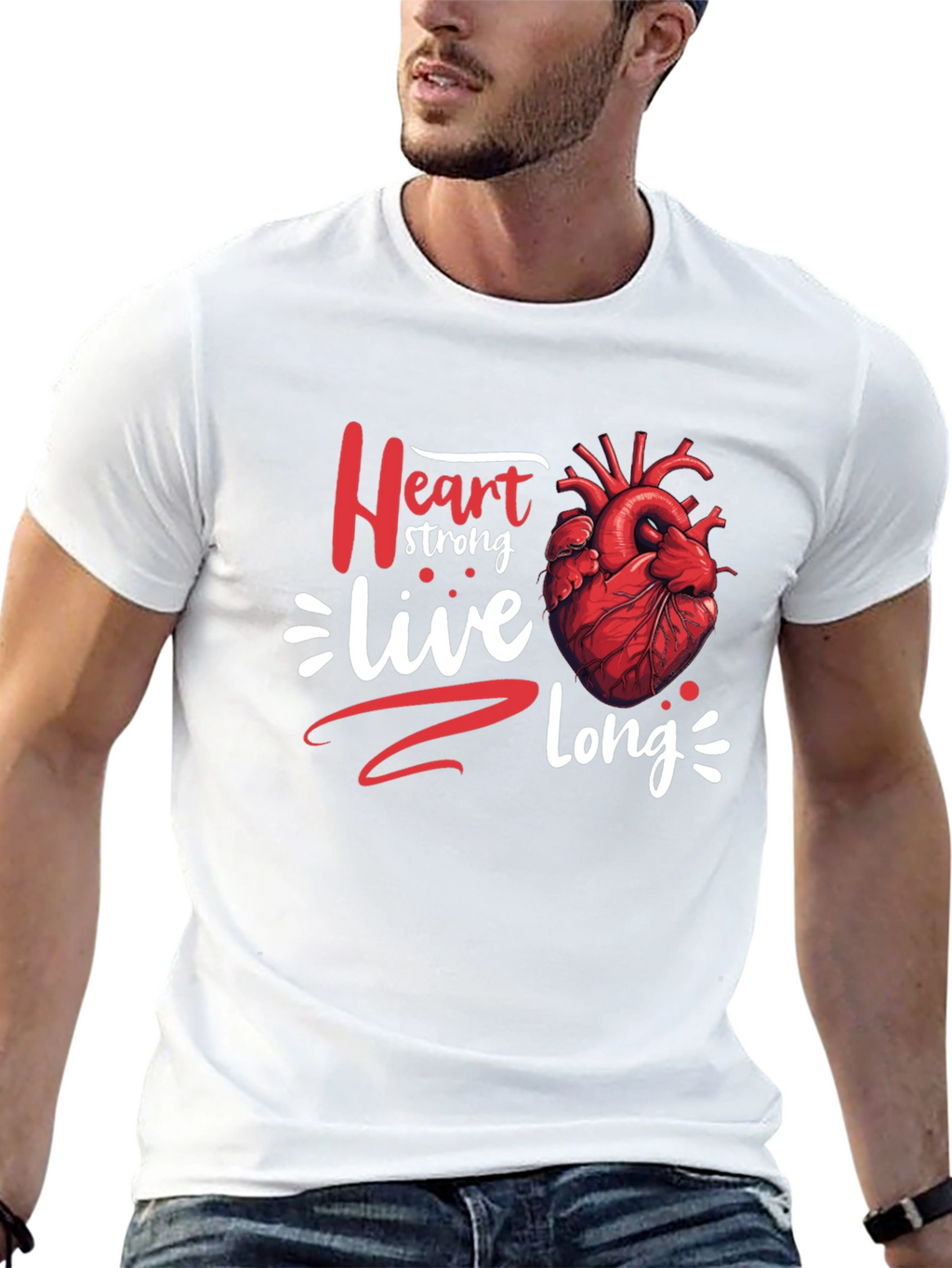 Heart Strong Live Long Graphic T-Shirt