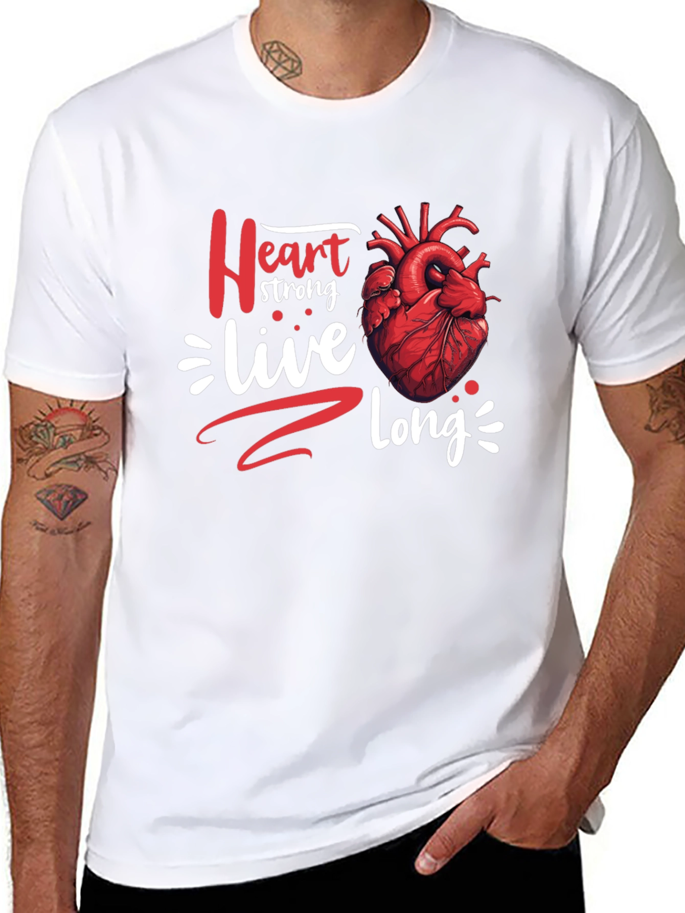Heart Strong Live Long Graphic T-Shirt