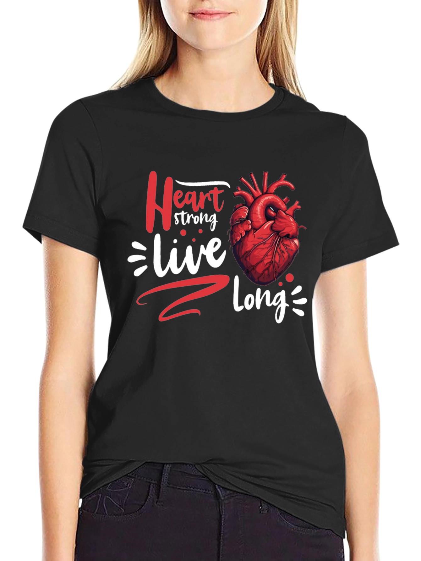 Heart Strong Live Long Graphic T-Shirt