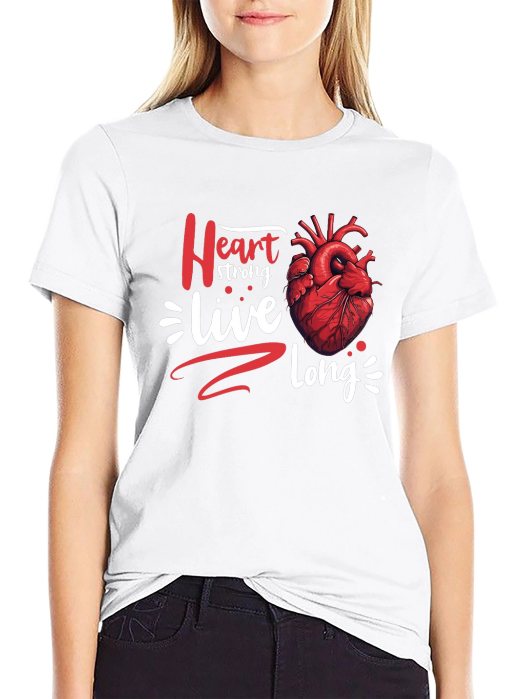 Heart Strong Live Long Graphic T-Shirt