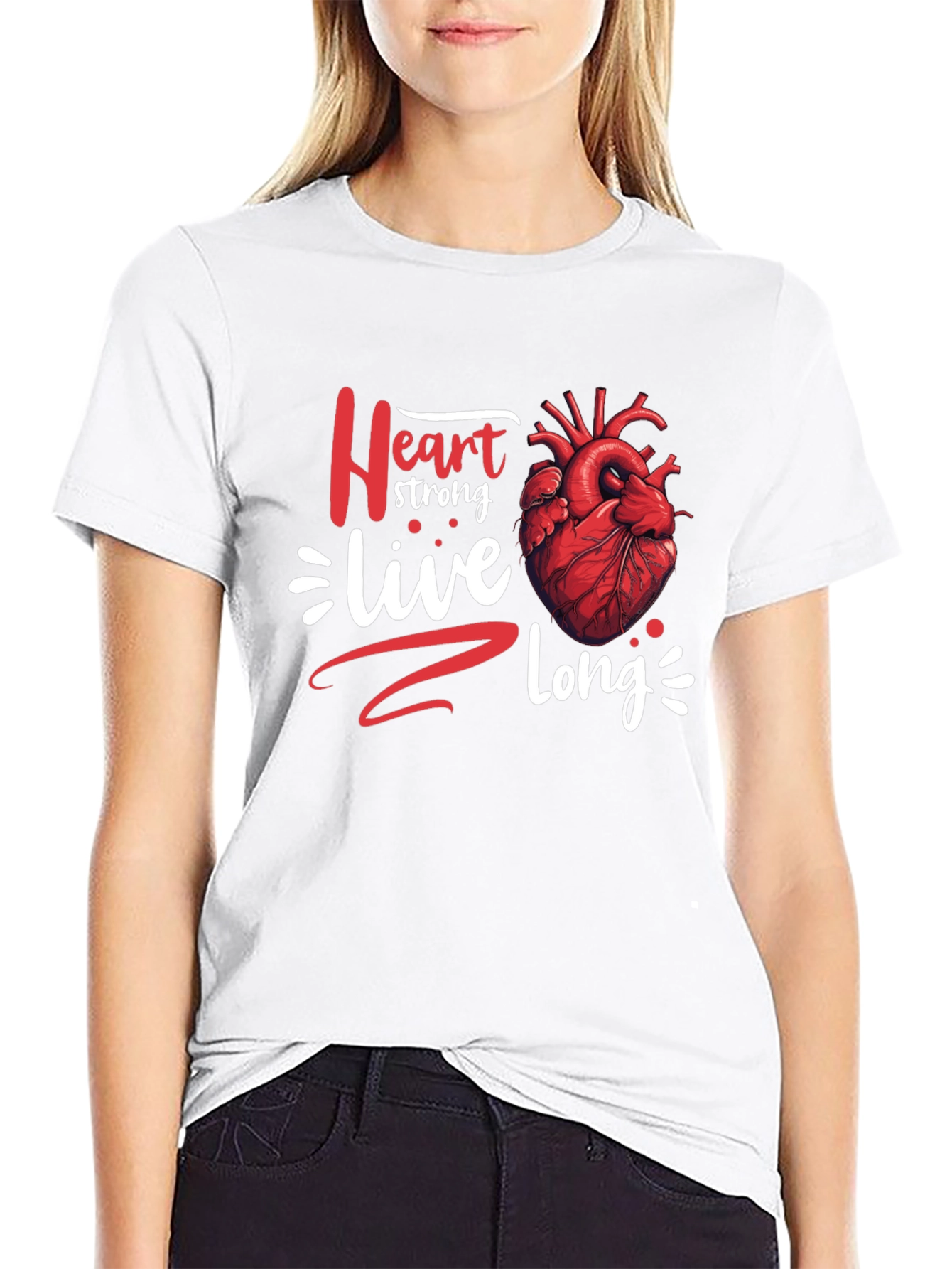 Heart Strong Live Long Graphic T-Shirt