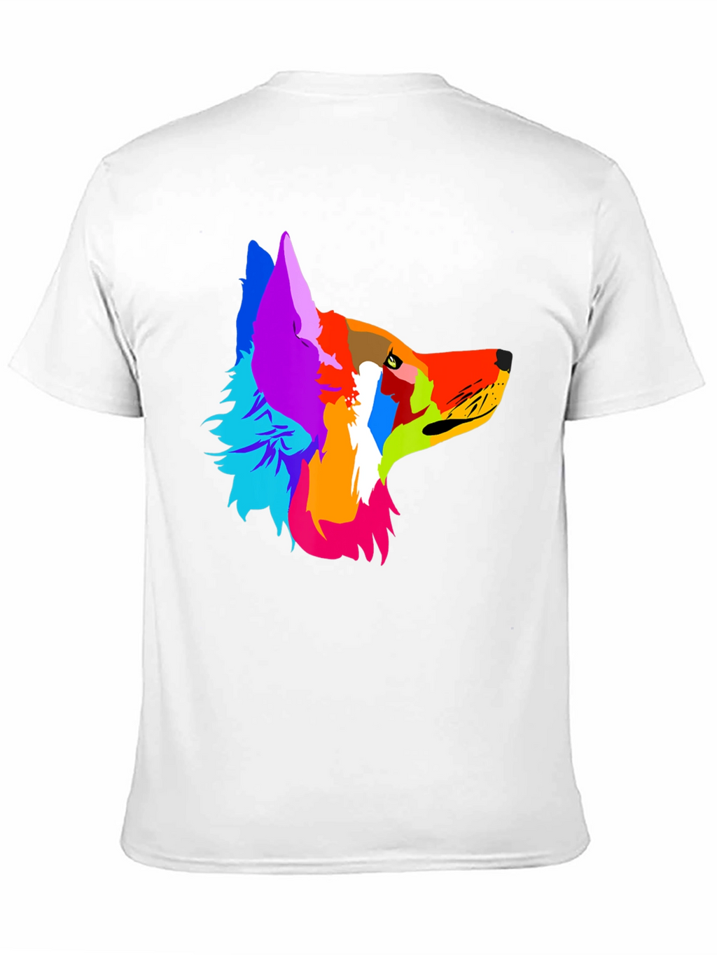 Abstract Wolf Graphic Tee - Modern Mens Black T-Shirt