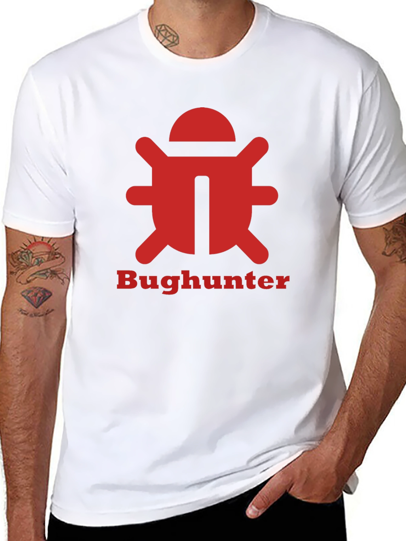 Bughunter Graphic Tee - Black Cotton T-Shirt
