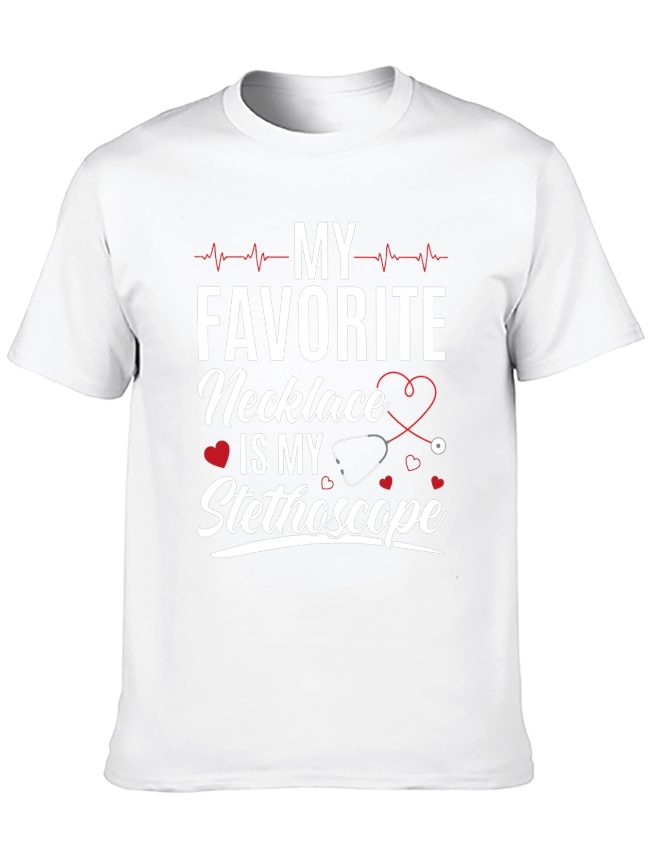My Favorite Necklace Stethoscope Tee