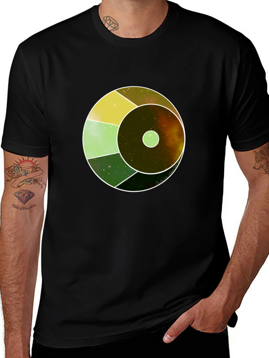 Cosmic Eye Graphic Tee - Black Cotton Blend