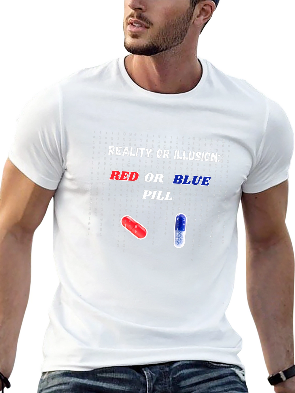 Reality Illusion Red or Blue Pill Graphic T-Shirt
