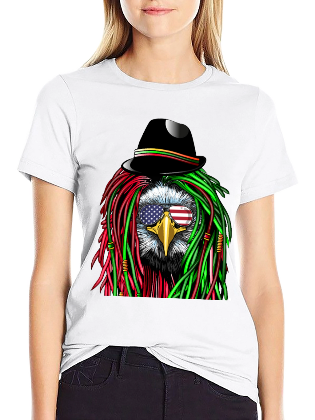 Eagle Rasta T-Shirt with American Flag Glasses