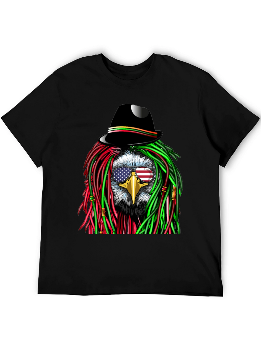 Eagle Rasta T-Shirt with American Flag Glasses