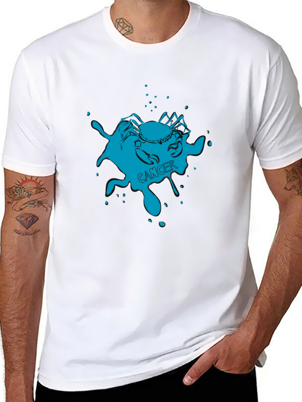 Cancer Zodiac T-Shirt - Black Graphic Tee