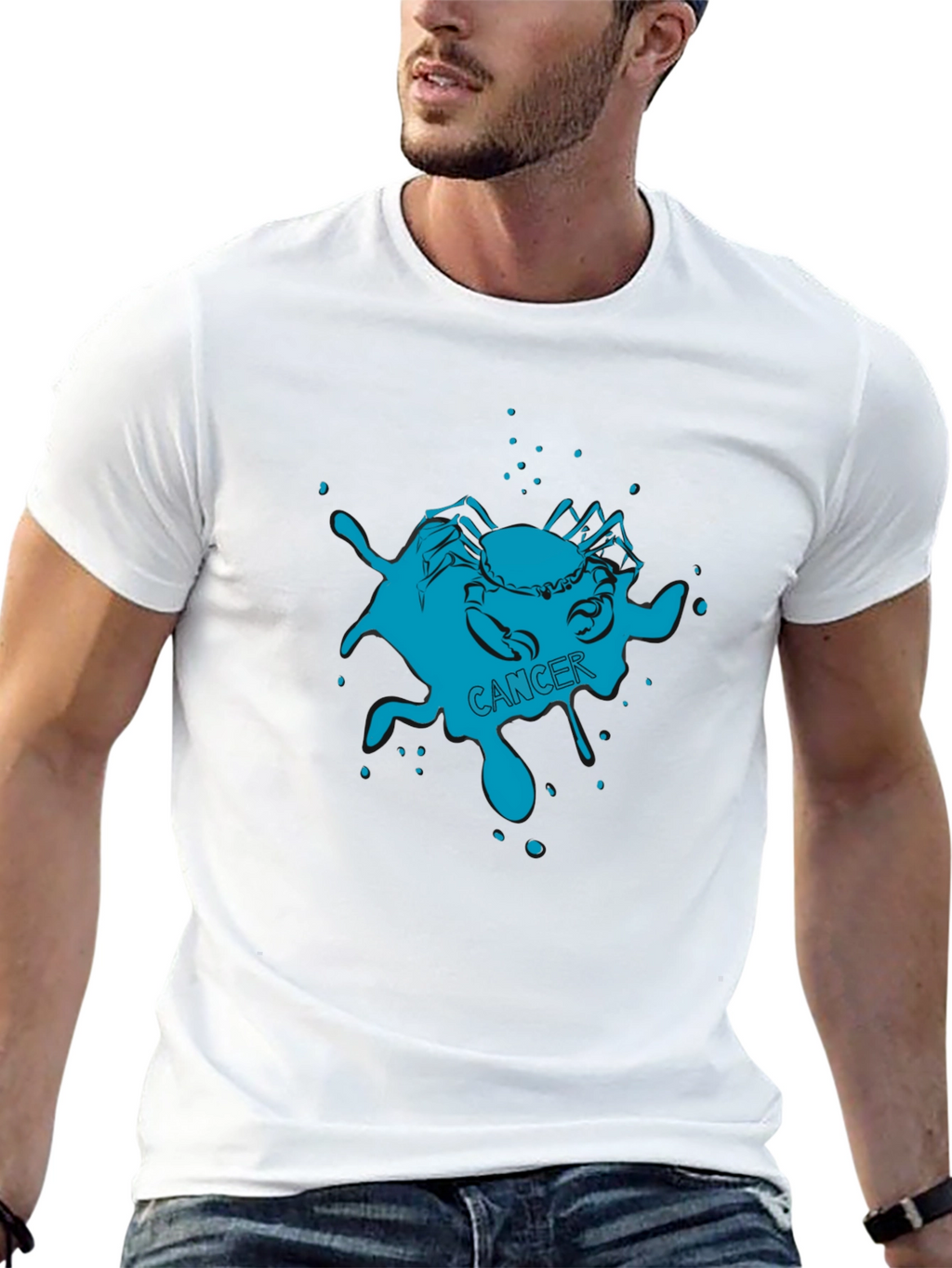 Cancer Zodiac T-Shirt - Black Graphic Tee