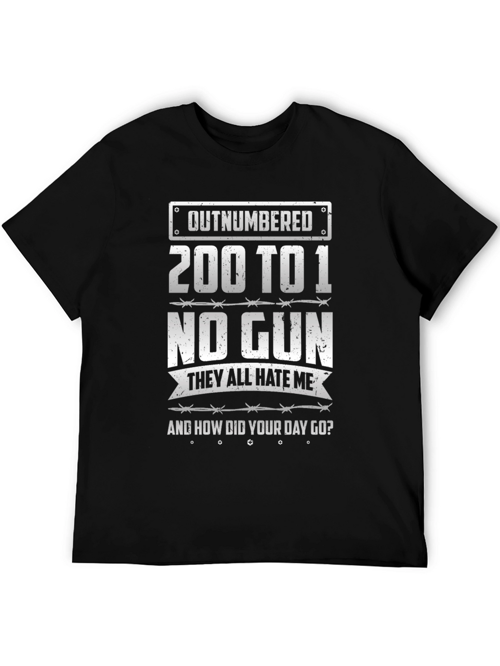 Outnumbered Graphic T-Shirt - Black Cotton Tee