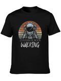 Astronaut Moonwalking Graphic Tee - Retro Style
