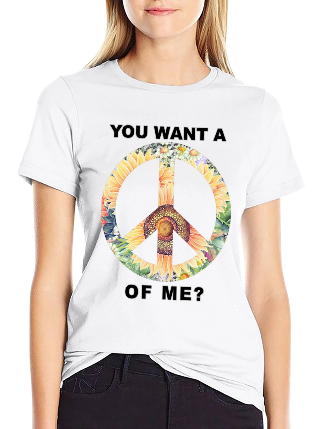 Sunflower Peace Sign Graphic Tee