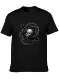 Skull Rose Graphic Tee - Gothic Style