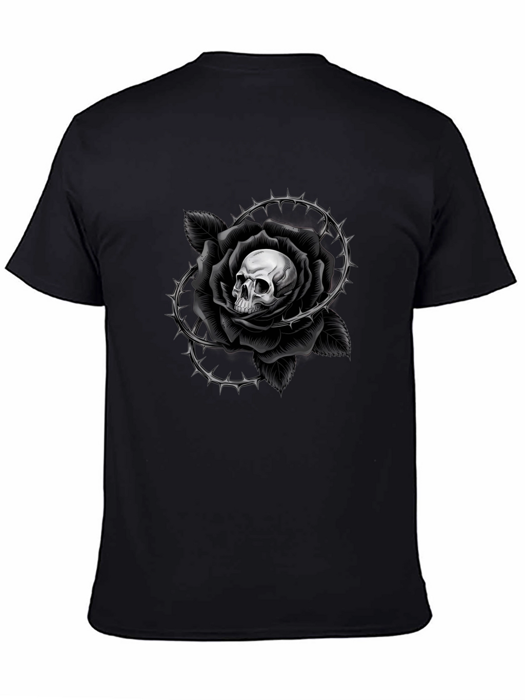 Skull Rose Graphic Tee - Gothic Style