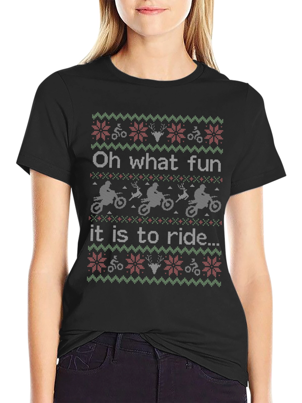 Oh What Fun to Ride Ugly Christmas T-Shirt