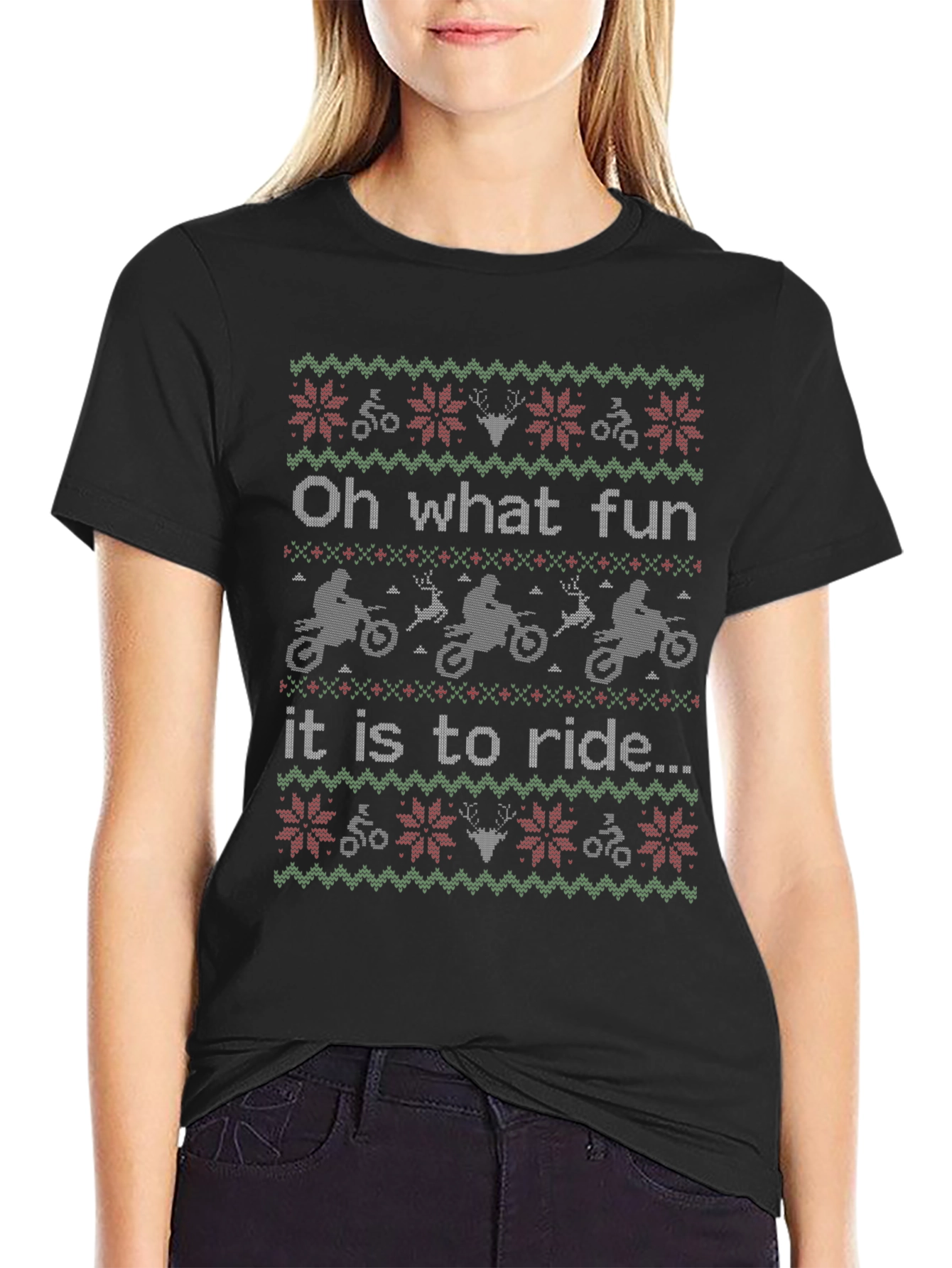 Oh What Fun to Ride Ugly Christmas T-Shirt