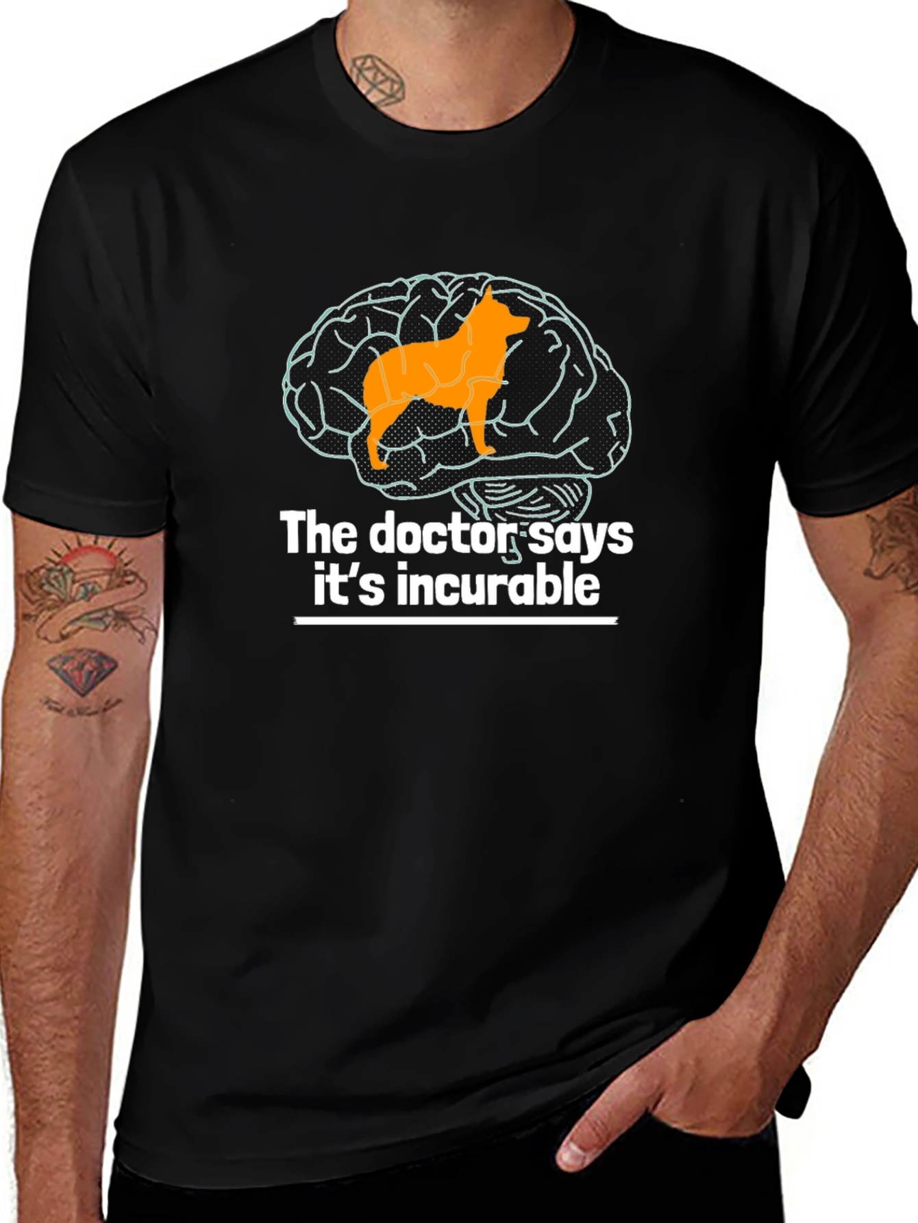 Dog Brain Funny Graphic T-Shirt