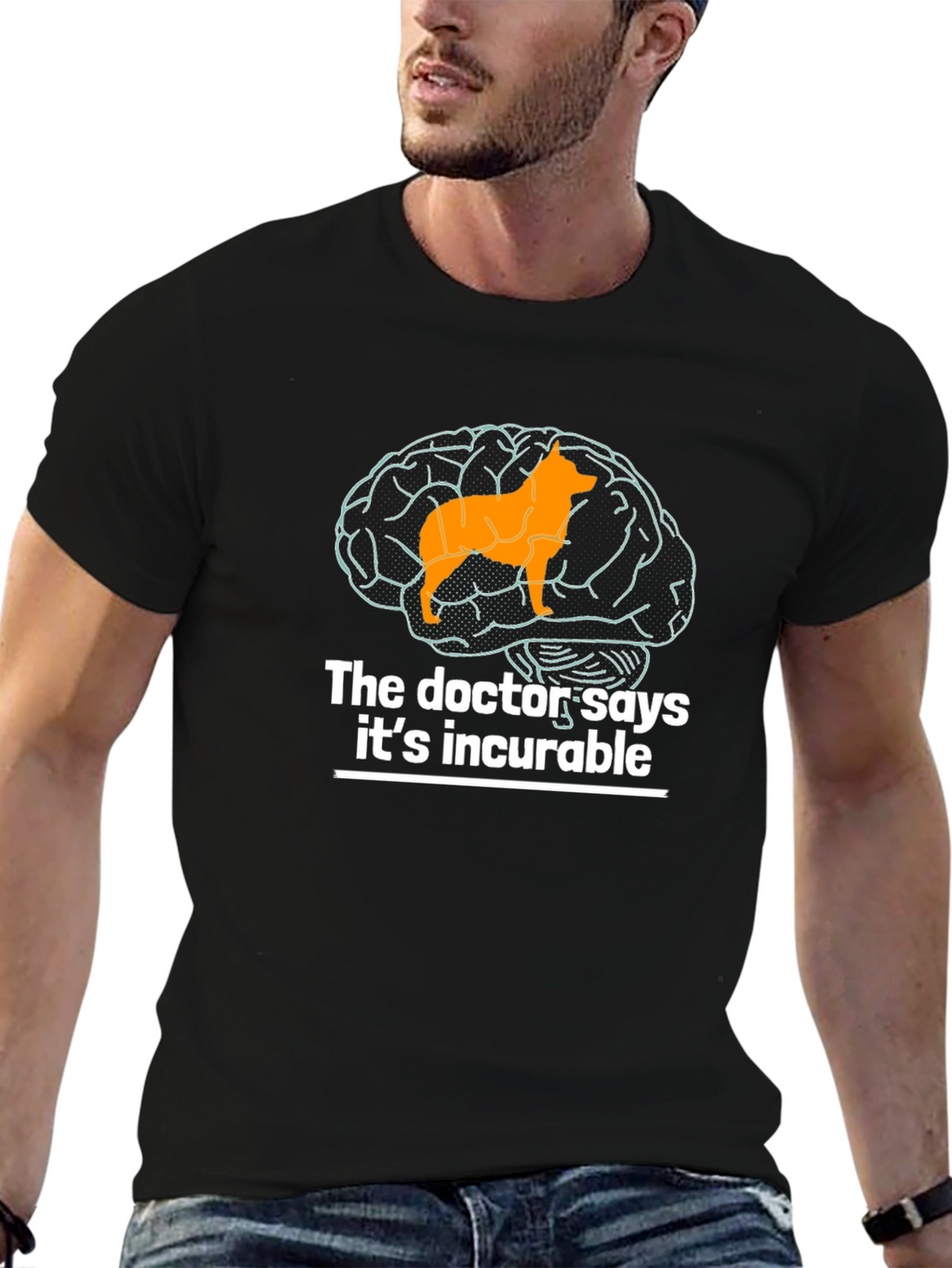 Dog Brain Funny Graphic T-Shirt