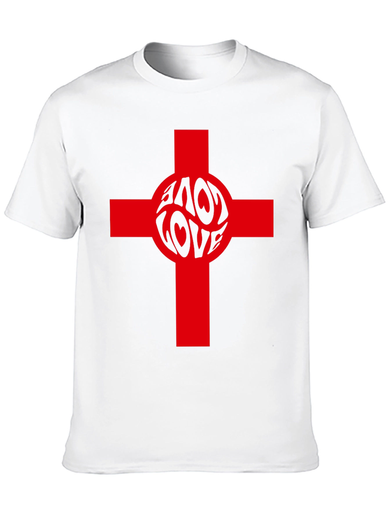 Love Cross Graphic Tee - Black Cotton Blend T-Shirt
