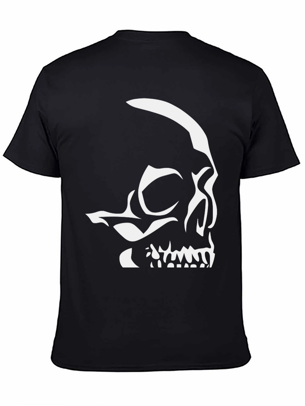 Skull Graphic Tee - Black Cotton Blend T-Shirt