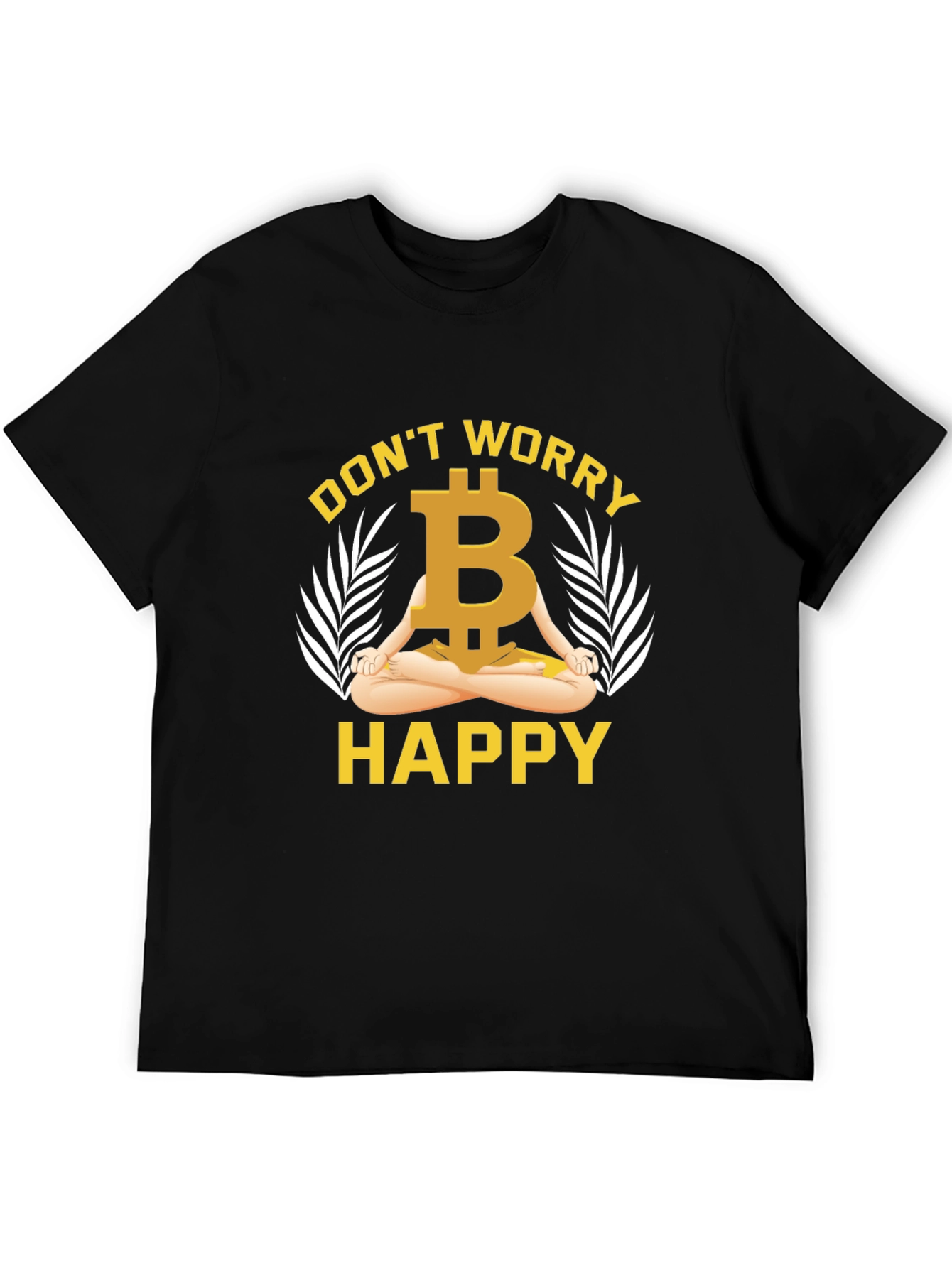 Bitcoin Meditating T-Shirt - Dont Worry Be Happy