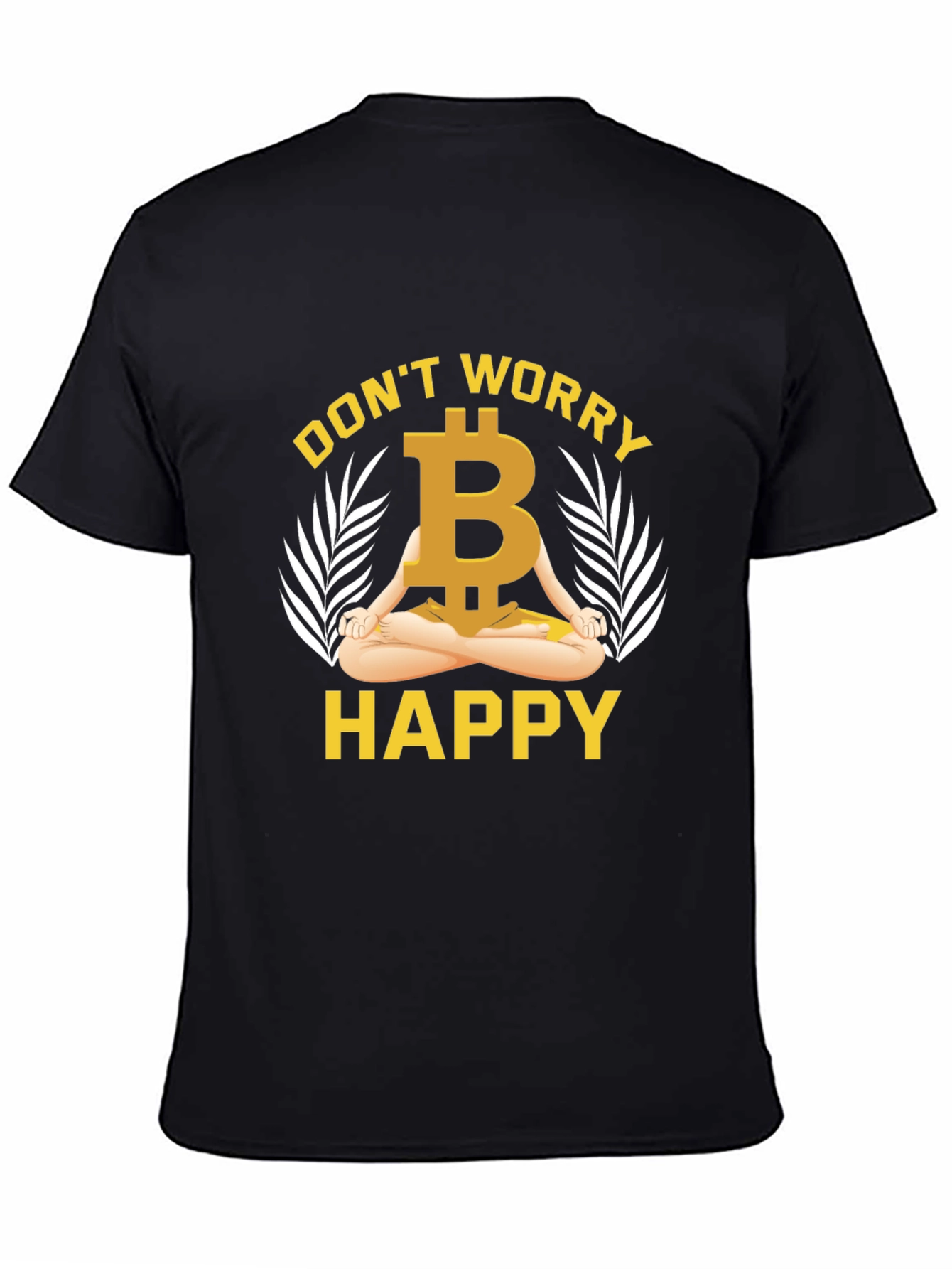 Bitcoin Meditating T-Shirt - Dont Worry Be Happy