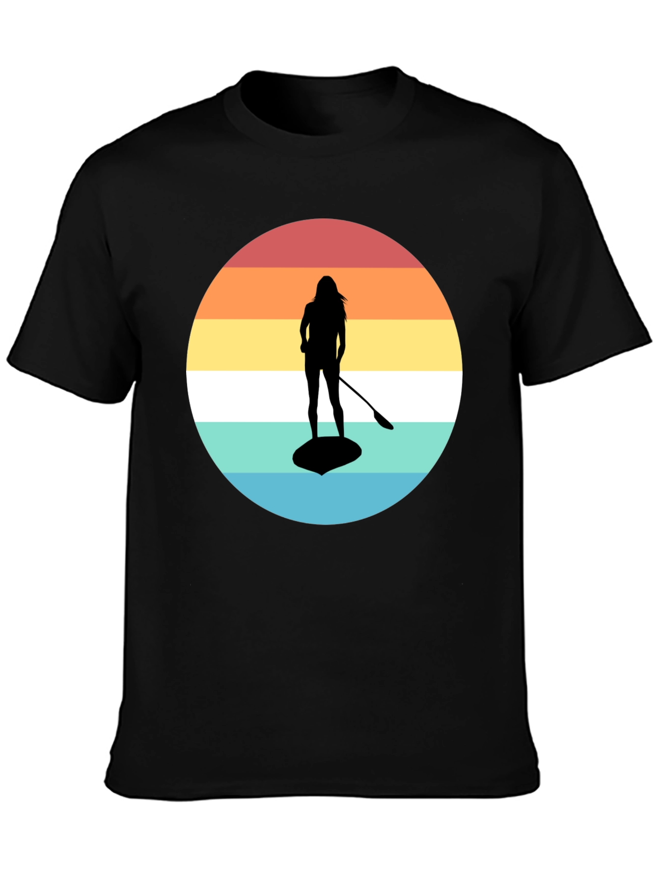 Retro Sunset Paddle Boarding T-Shirt