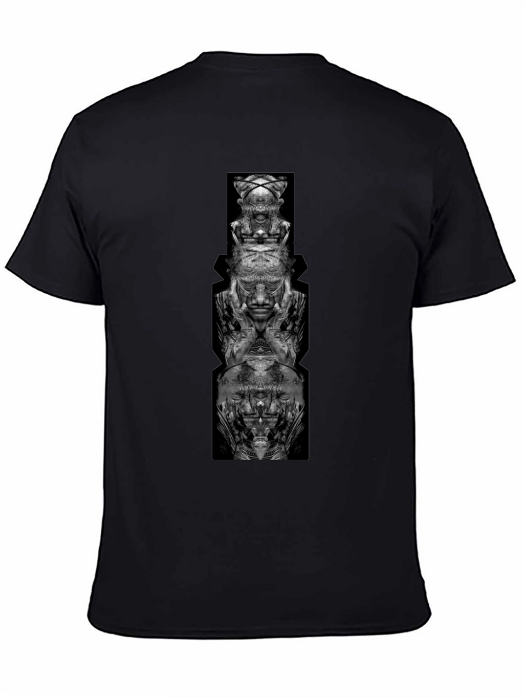 Abstract Totem Graphic Black T-Shirt
