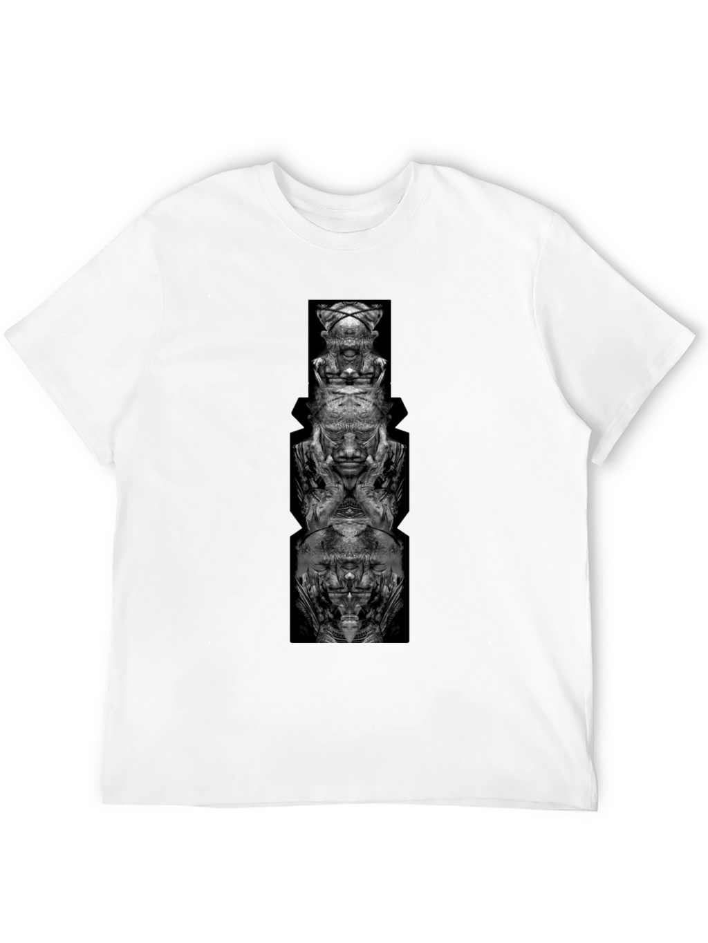 Abstract Totem Graphic Black T-Shirt