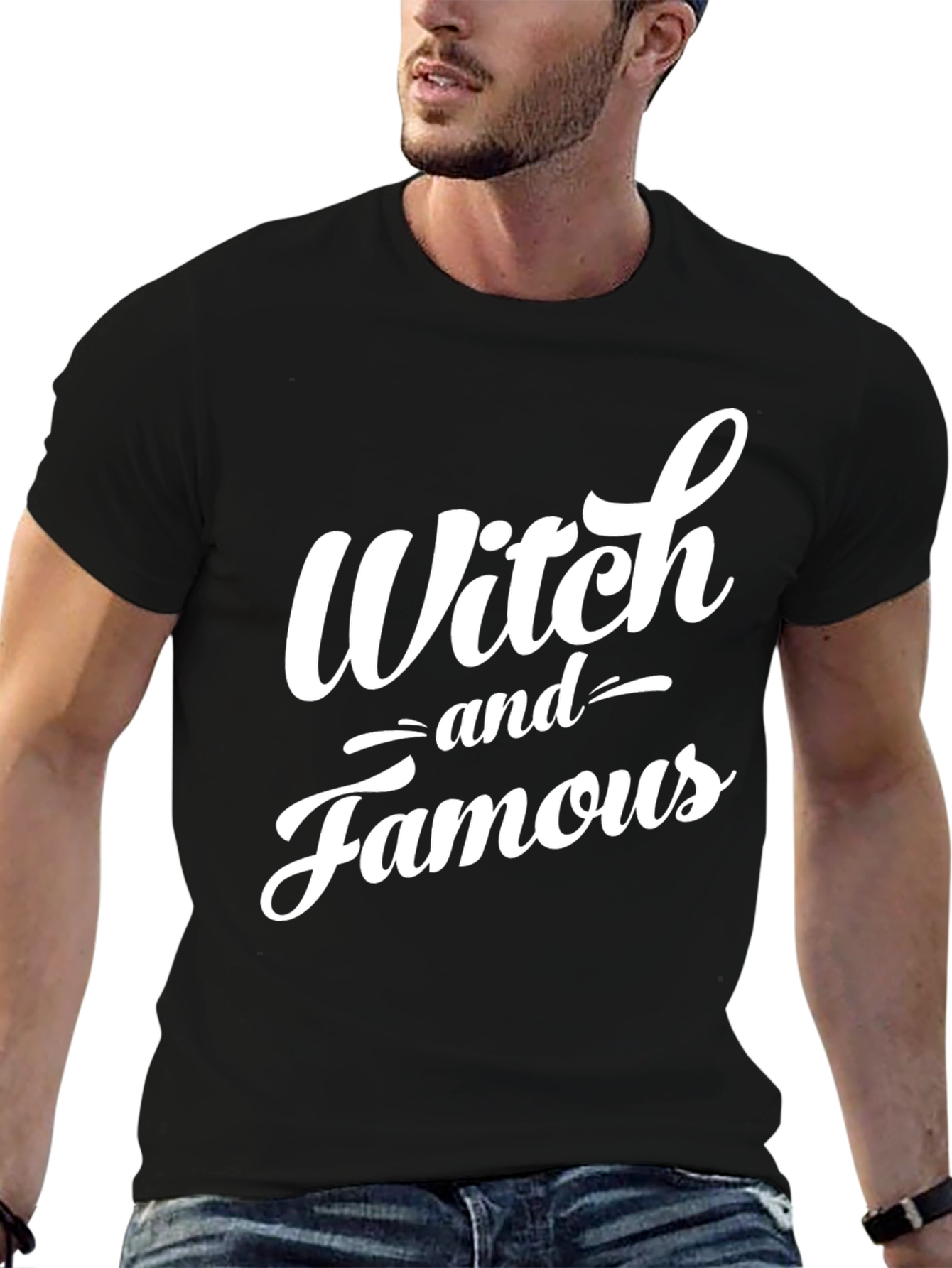 Witch and Famous Black Graphic T-Shirt