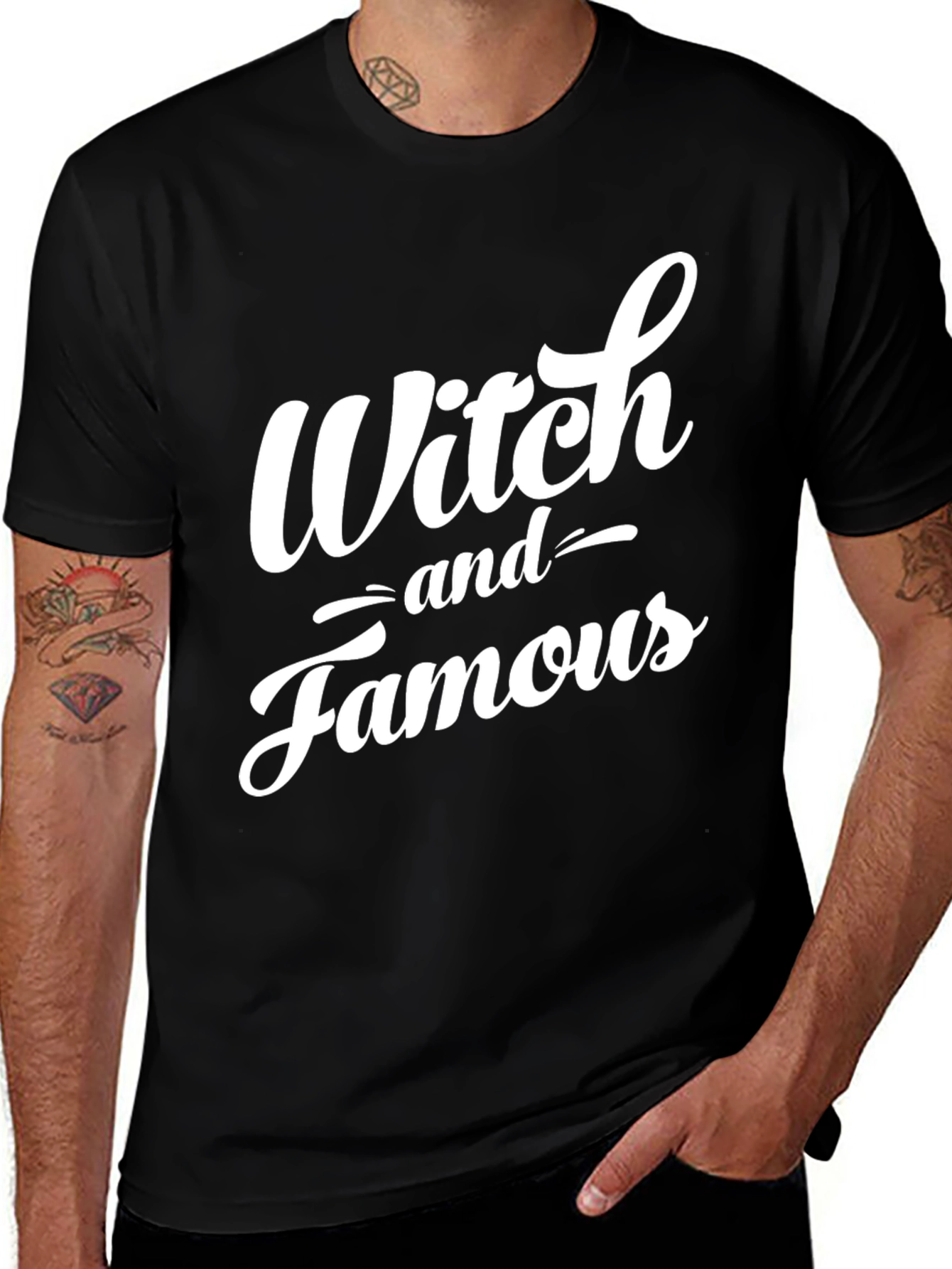 Witch and Famous Black Graphic T-Shirt