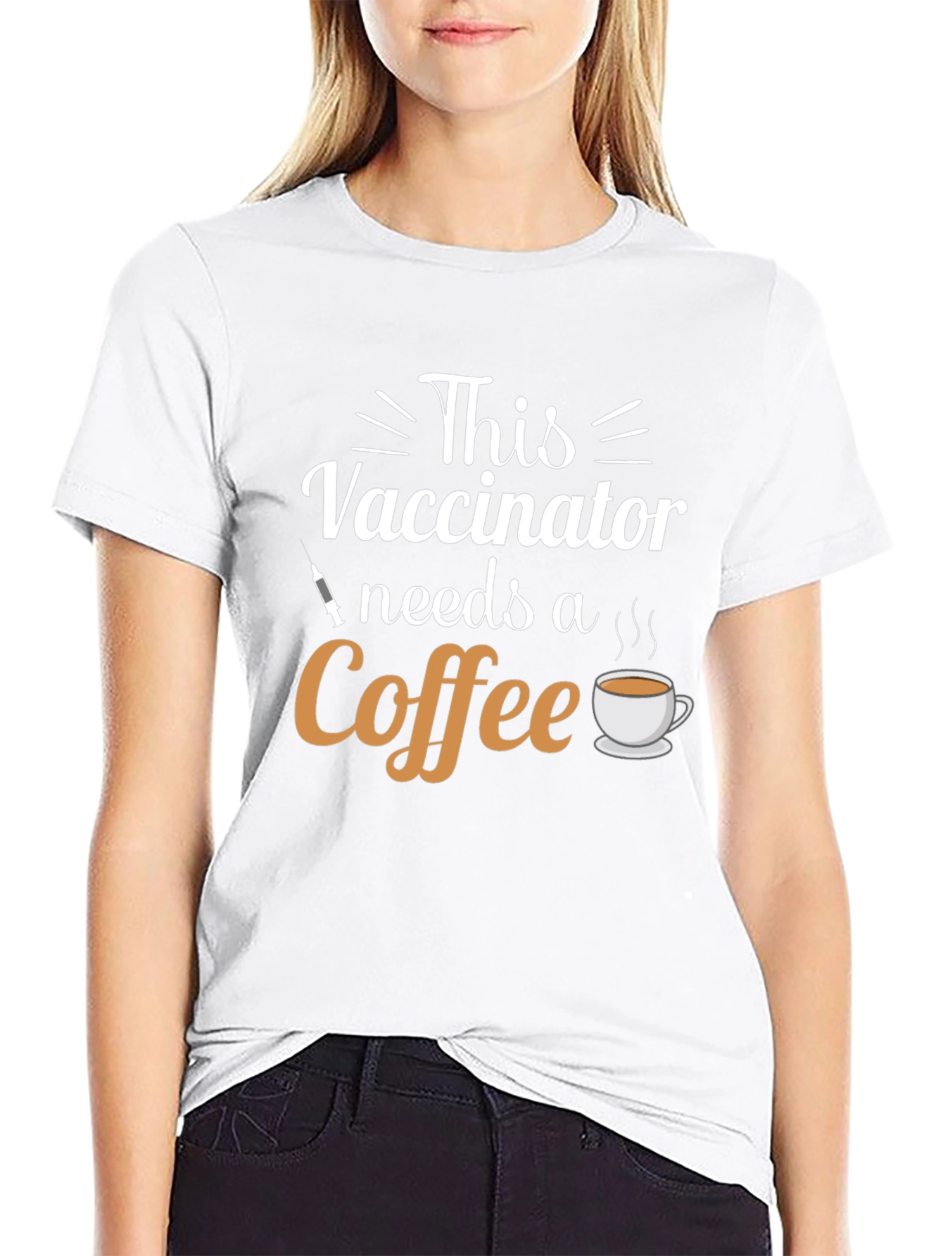 Vaccinator Needs Coffee T-Shirt - Black Cotton Tee