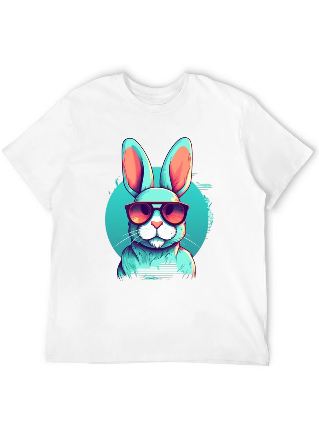 Cool Rabbit Graphic Tee - Black Cotton Blend T-Shirt