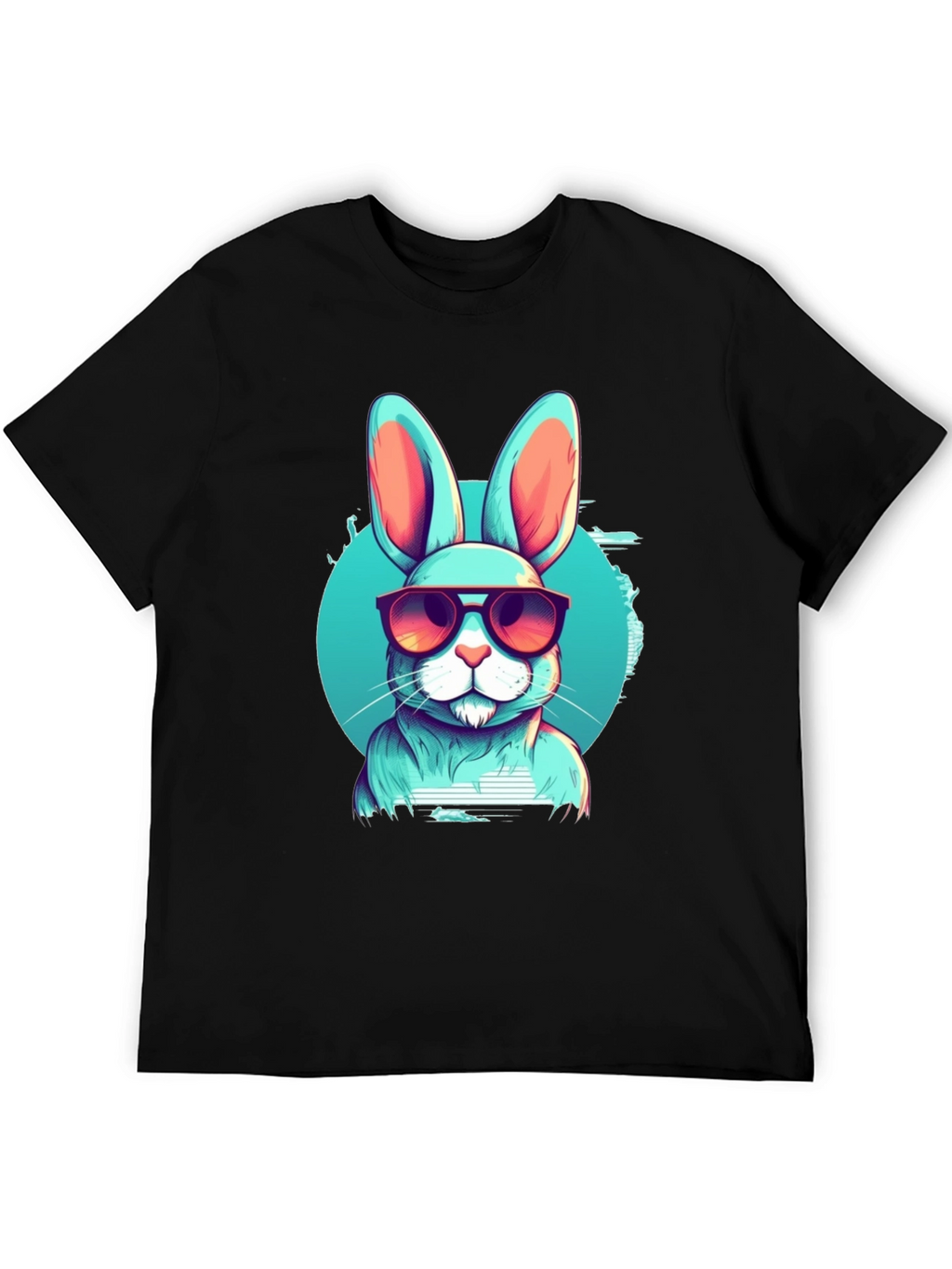 Cool Rabbit Graphic Tee - Black Cotton Blend T-Shirt