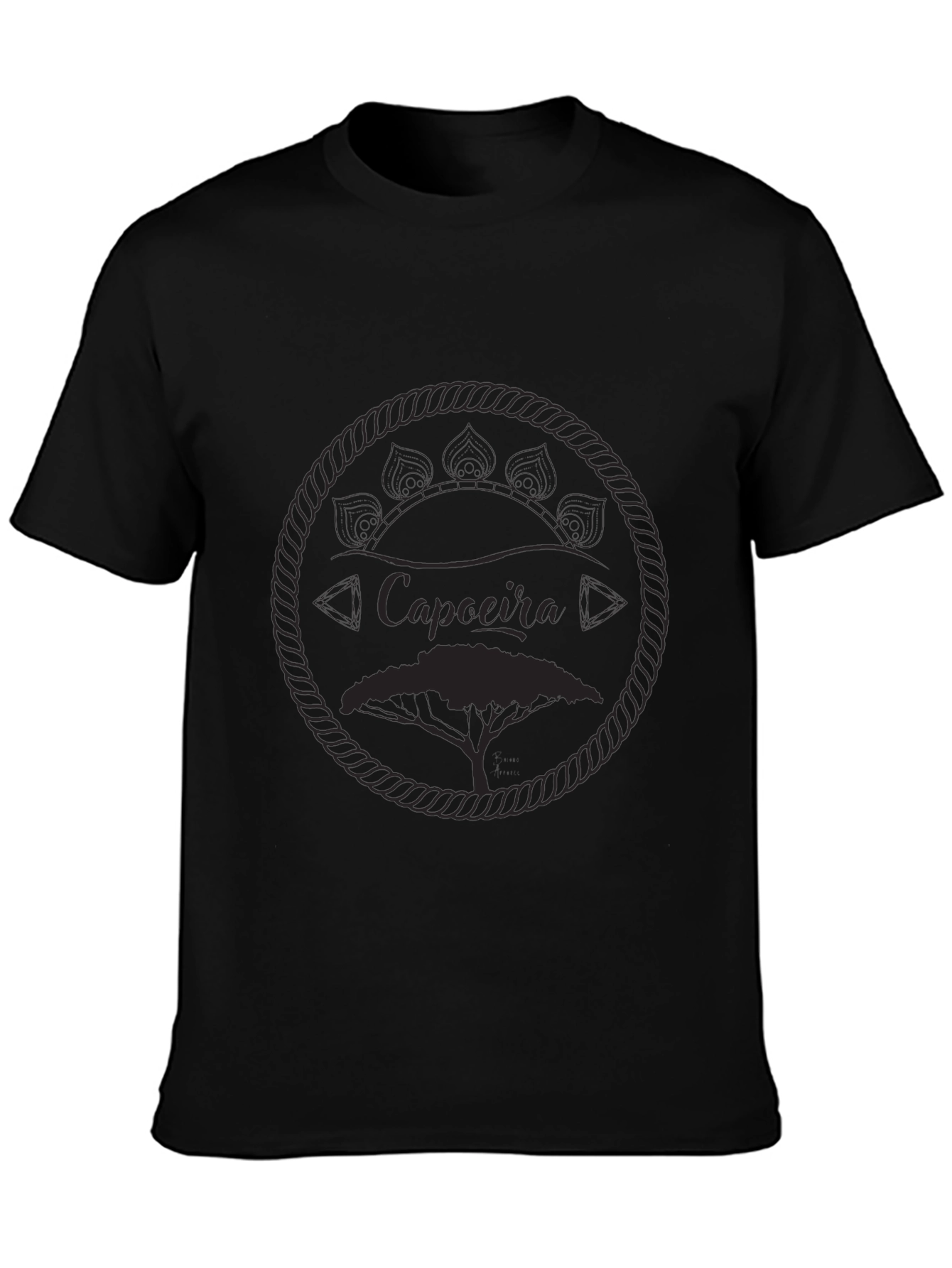 Capoeira Tree Black Graphic T-Shirt