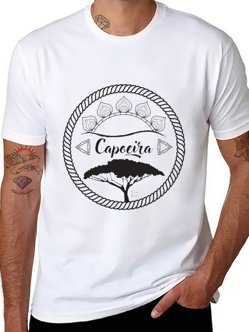 Capoeira Tree Black Graphic T-Shirt