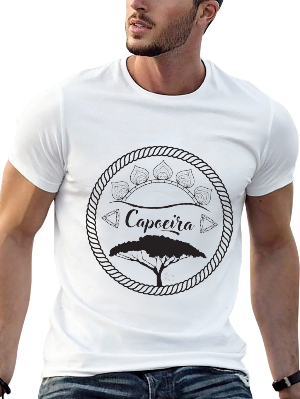 Capoeira Tree Black Graphic T-Shirt